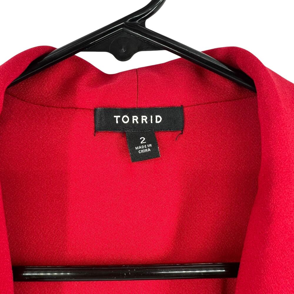 Torrid Size 2 2x Jacket Open Front Red Career Wear - Picture 2 of 3